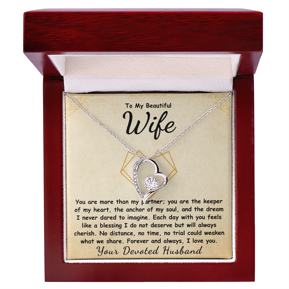 To My Beautiful Wife Forever Love Necklace.