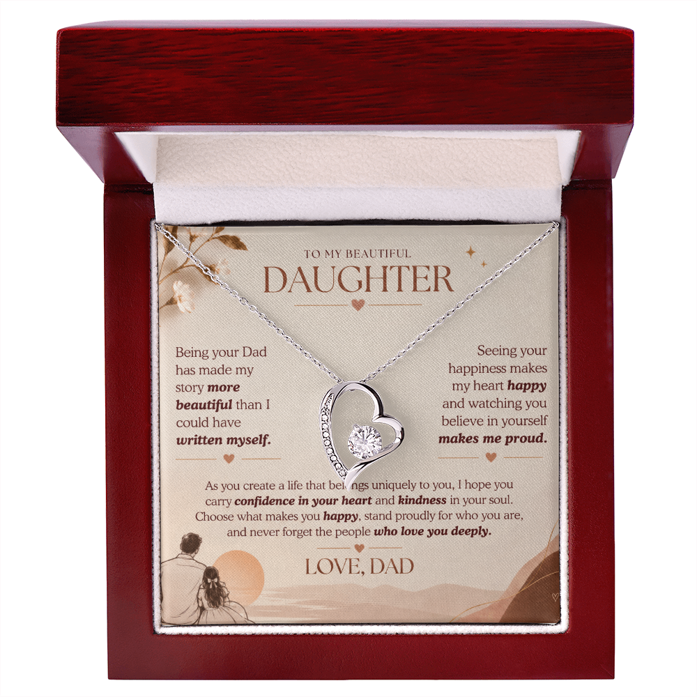 To My Beautiful Daughter Necklace Set From Dad.