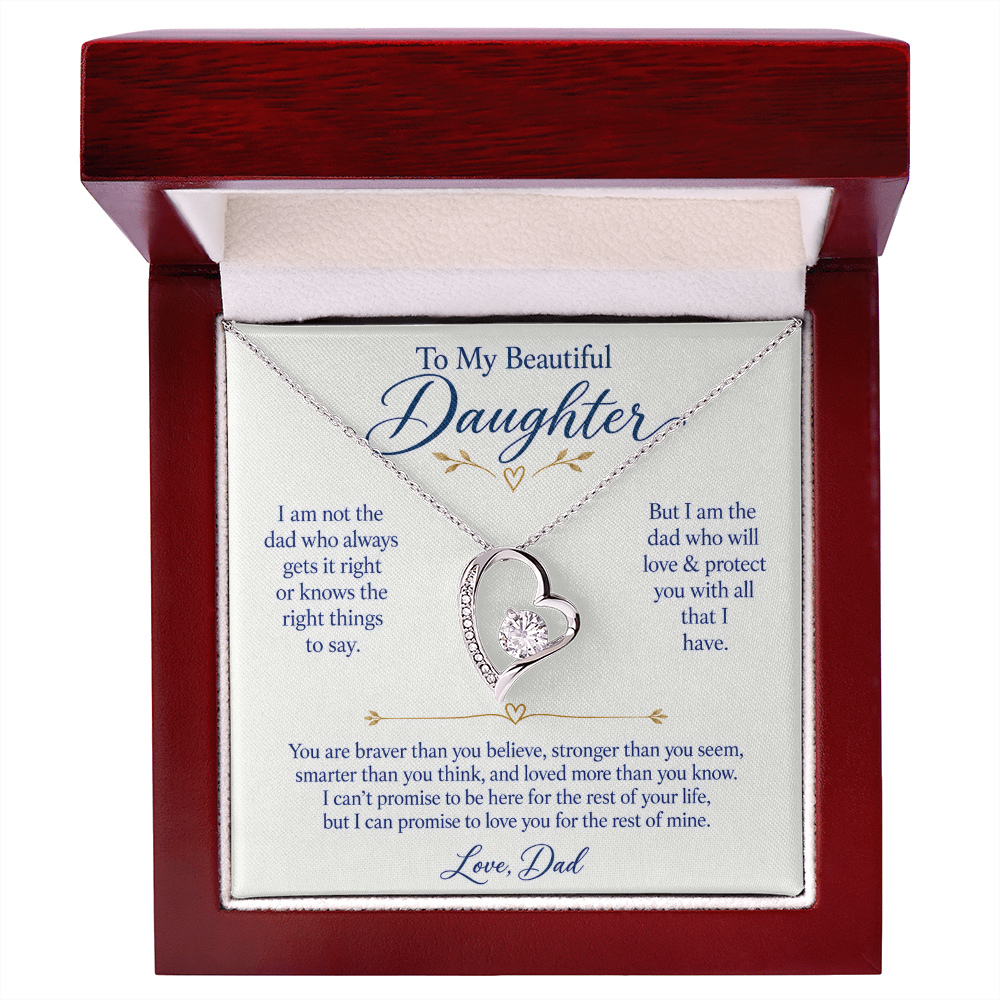 To My Beautiful Daughter Forever Love Necklace.