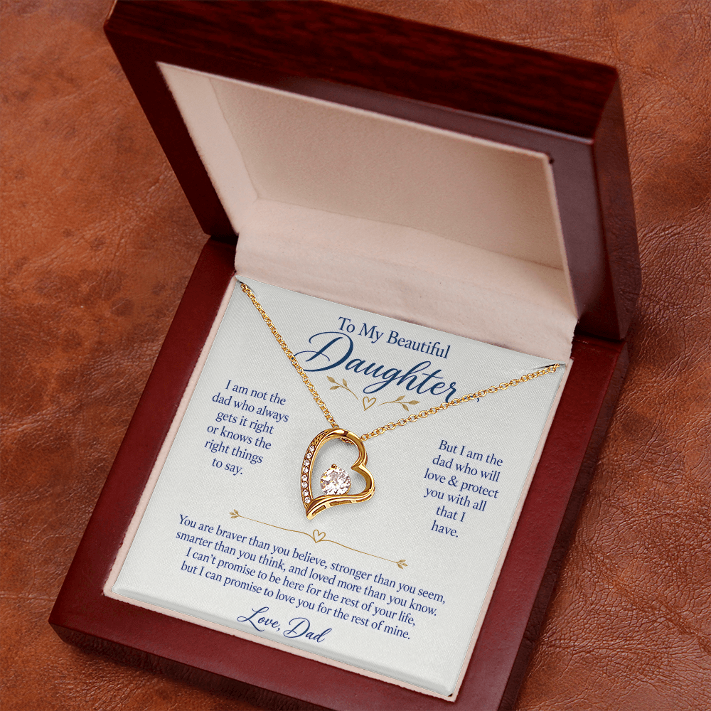 To My Beautiful Daughter Forever Love Necklace.