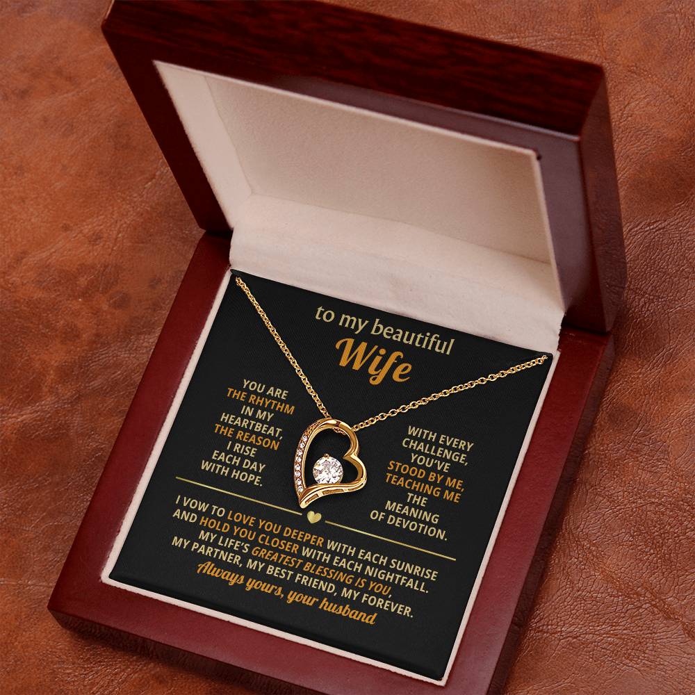 TO MY BEAUTIFUL WIFE NECKLACE.