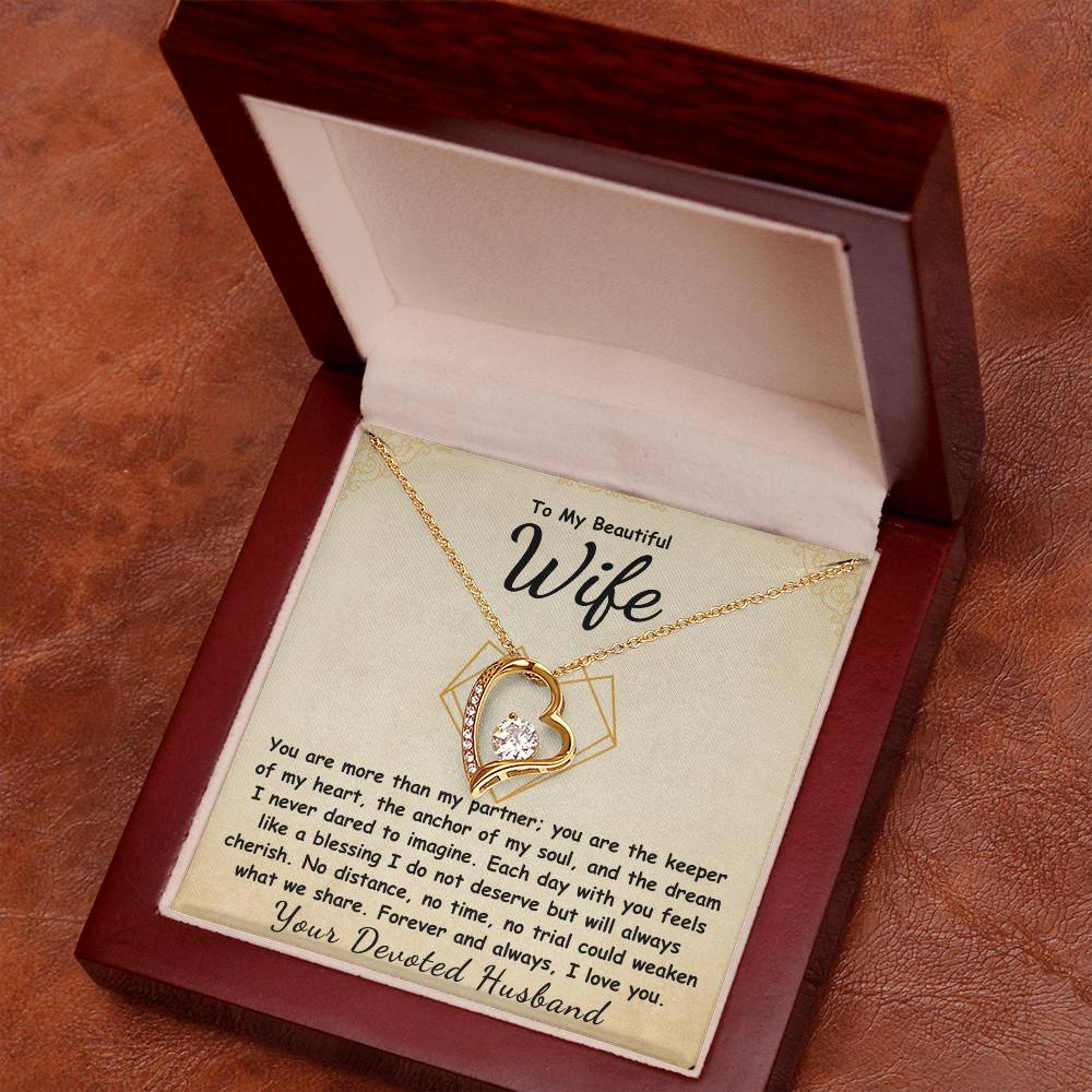 To My Beautiful Wife Forever Love Necklace.