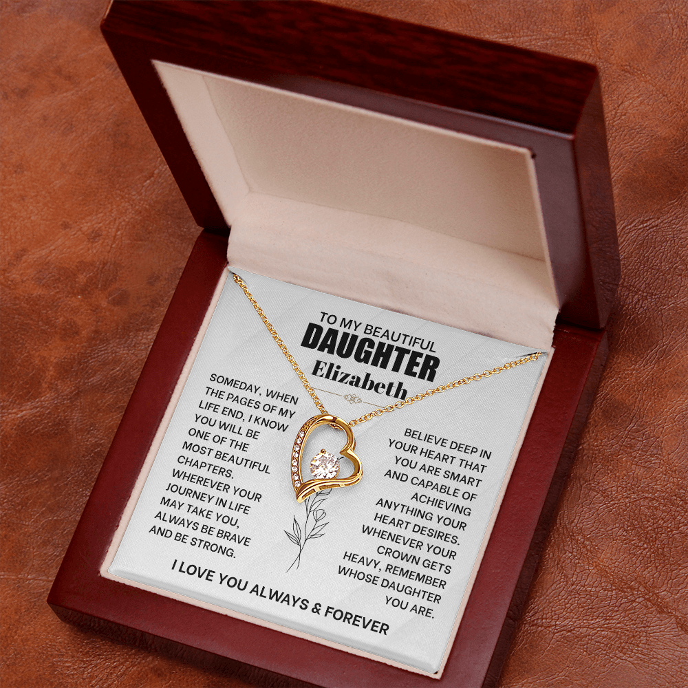 To My Beautiful Daughter Personalized Forever Love Necklace.