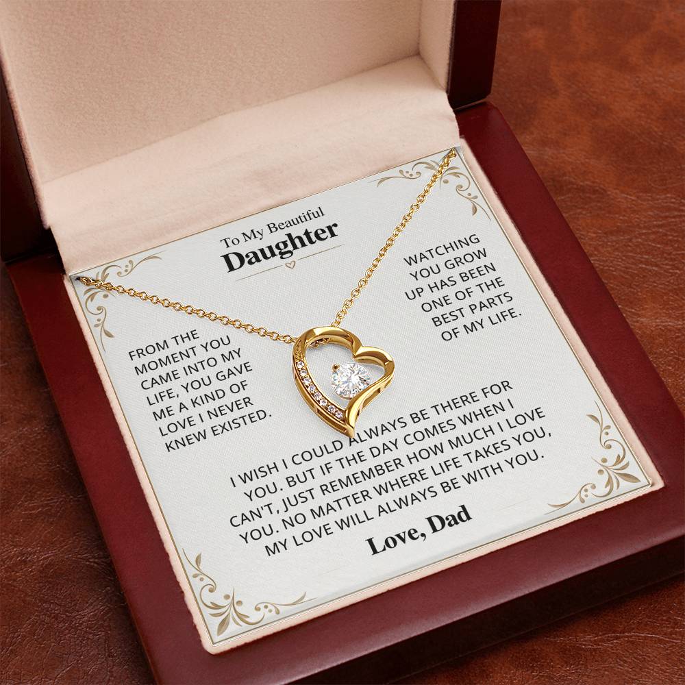 To My Daughter Necklace Set from Dad.