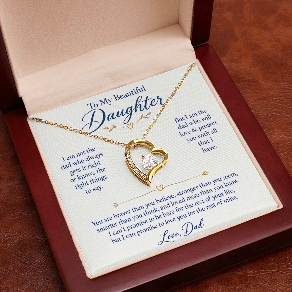 To My Beautiful Daughter Forever Love Necklace.
