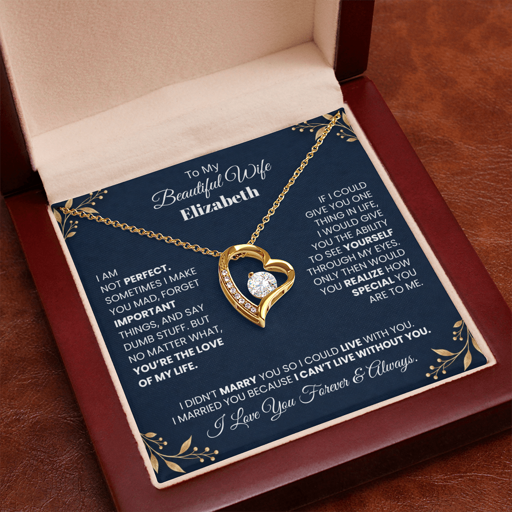 To My Beautiful Wife Personalized Name Necklace.