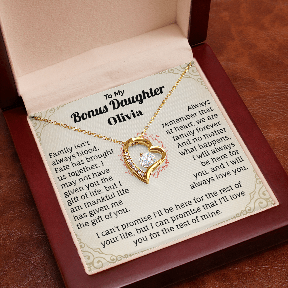 To My Bonus Daughter Personalized Name Necklace.