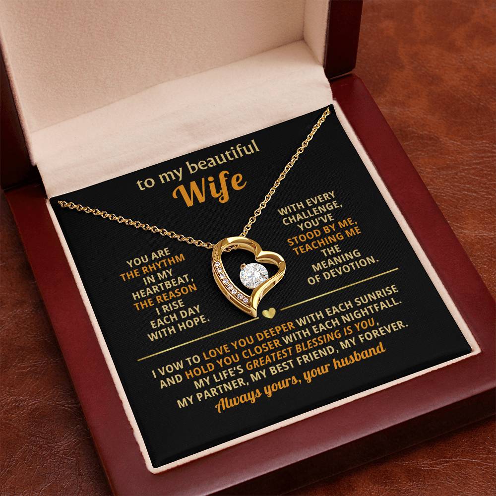 TO MY BEAUTIFUL WIFE NECKLACE.