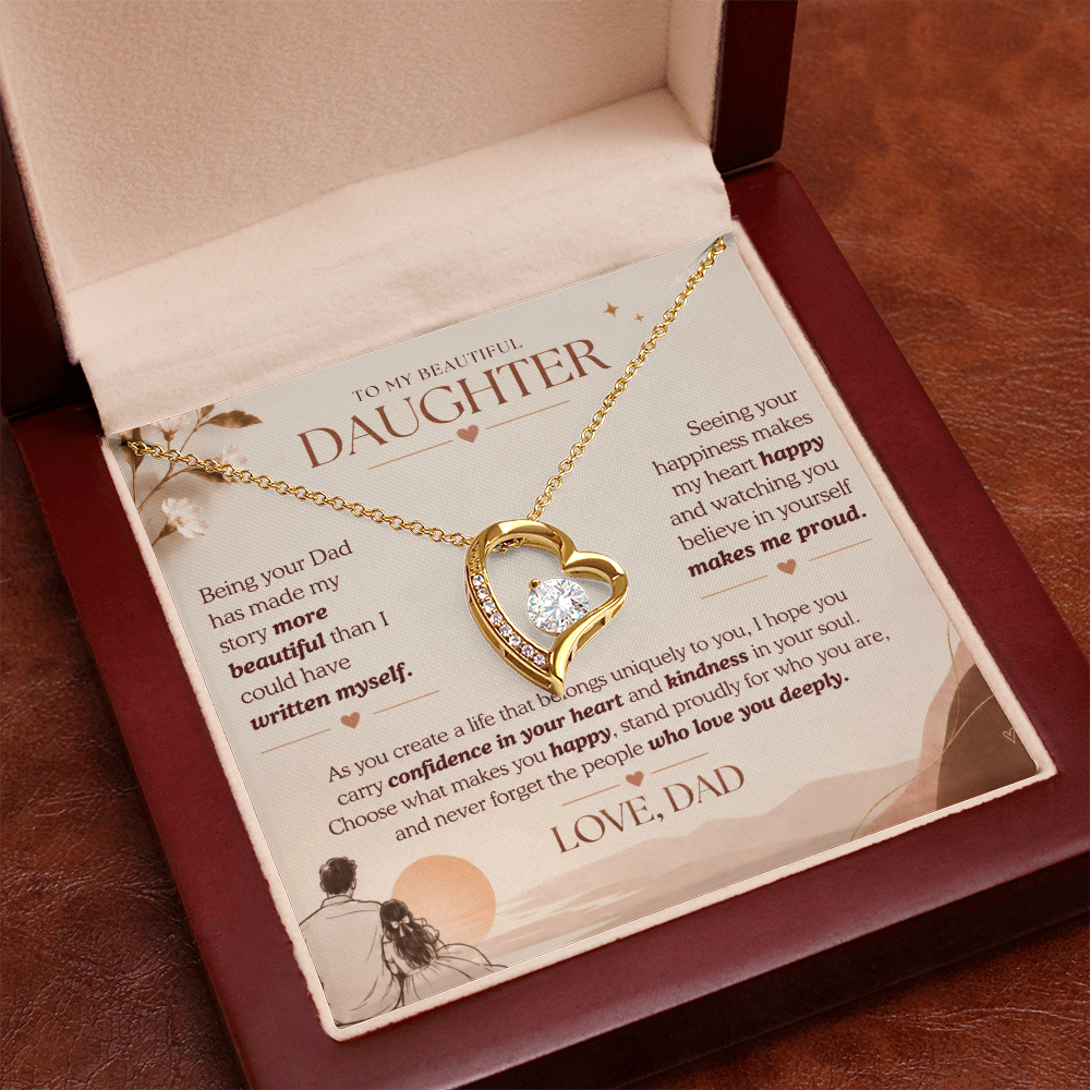 To My Beautiful Daughter Necklace Set From Dad.