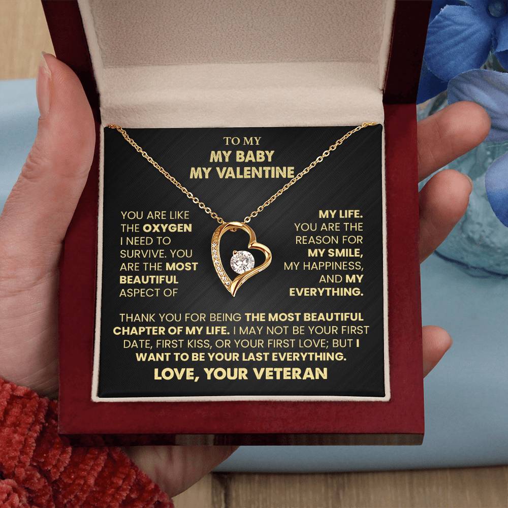To My Baby, My Valentine Necklace from Veteran.