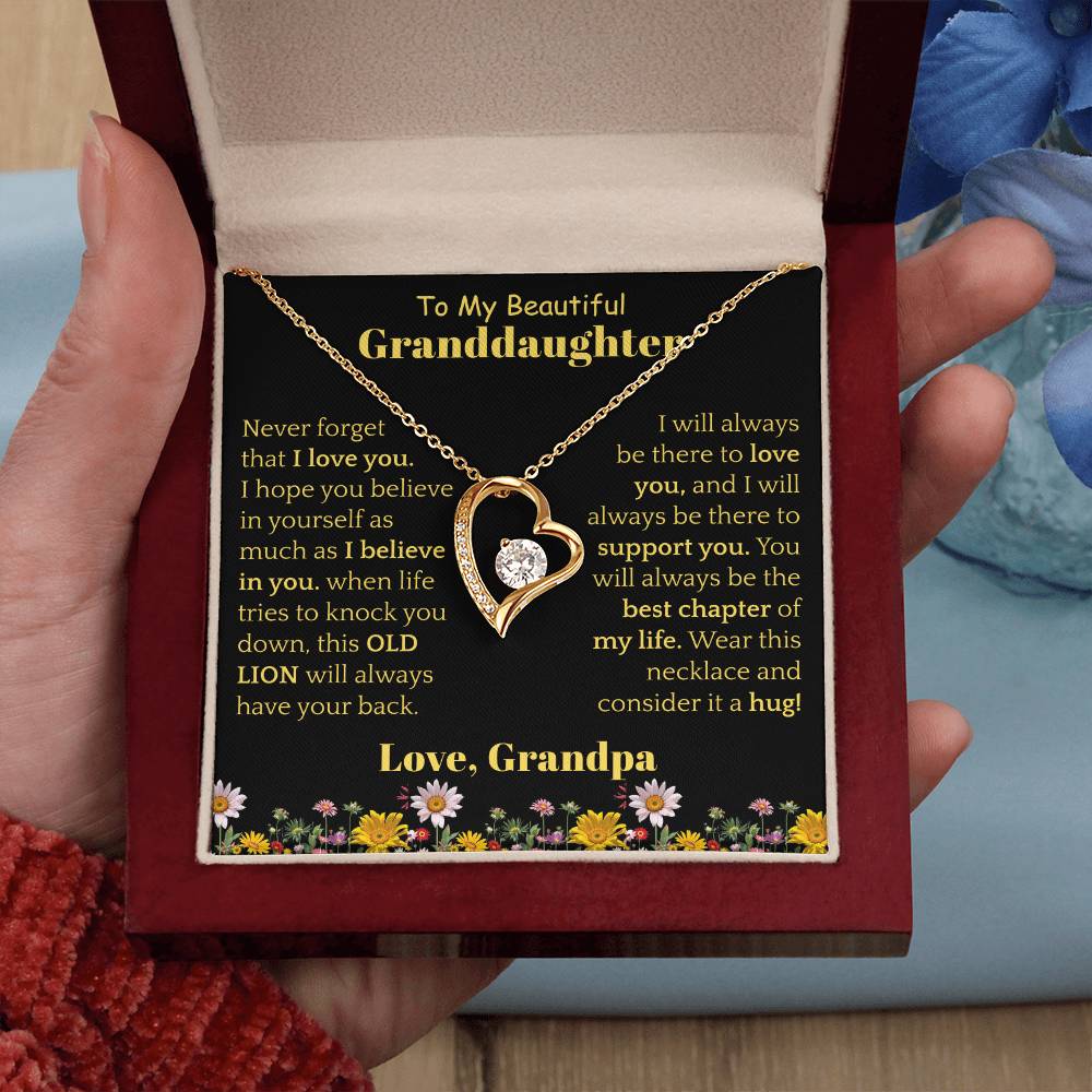 To My Beautiful Granddaughter Necklace from Grandpa.