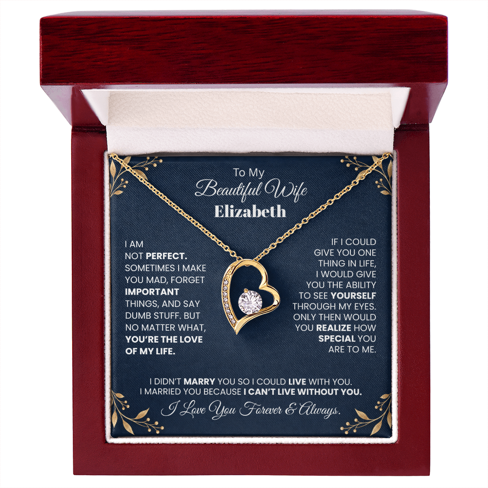 To My Beautiful Wife Personalized Name Necklace.