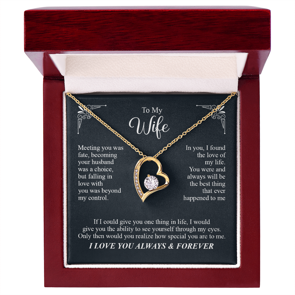 To My Wife, I Love You Always & Forever Necklace.