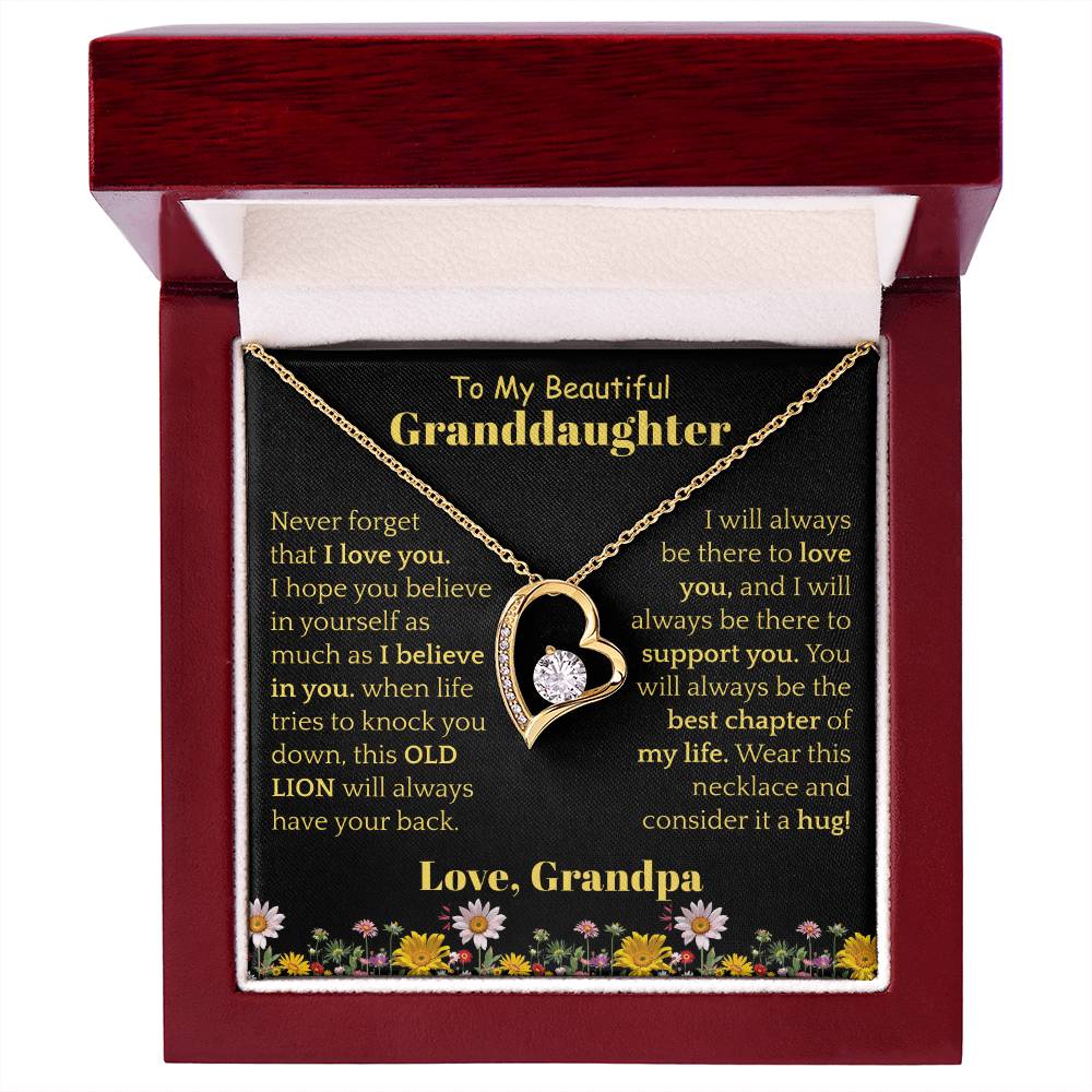 To My Beautiful Granddaughter Necklace from Grandpa.