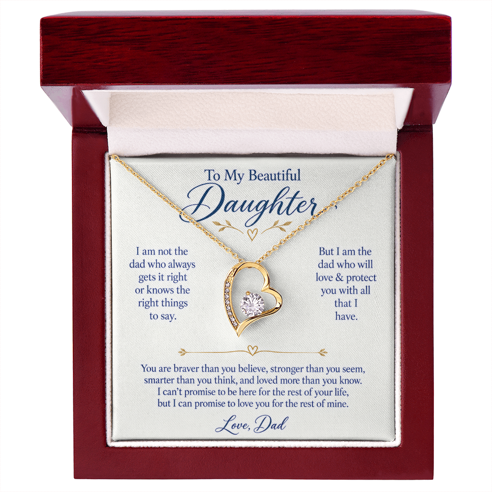 To My Beautiful Daughter Forever Love Necklace.
