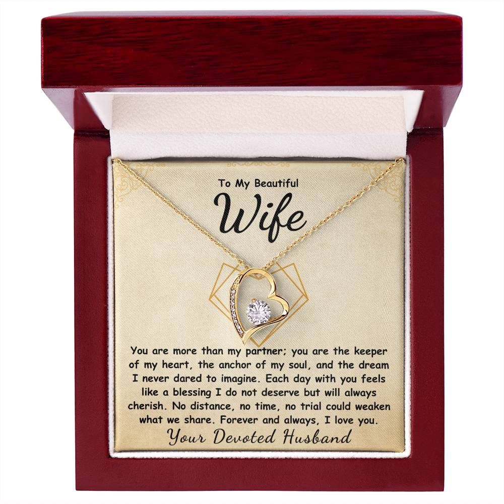 To My Beautiful Wife Forever Love Necklace.
