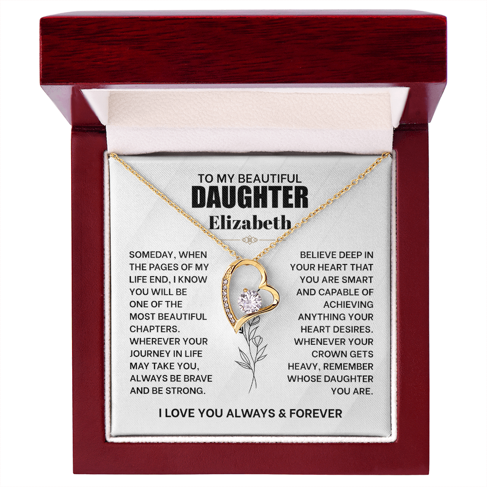 To My Beautiful Daughter Personalized Forever Love Necklace.