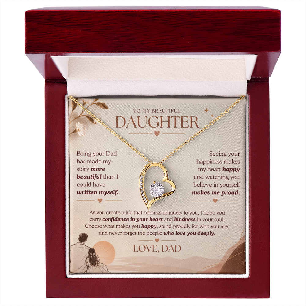 To My Beautiful Daughter Necklace Set From Dad.