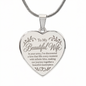To My Beautiful Wife Personalized Engraved Heart Necklace.