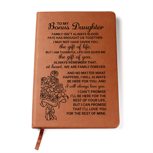 To My Bonus Daughter Graphic Leather Journal.