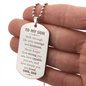 To My Son Engraved Dog Tag Necklace.
