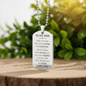 To My Son Engraved Dog Tag Necklace.