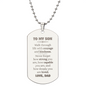 To My Son Engraved Dog Tag Necklace.