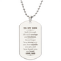 To My Son Engraved Dog Tag Necklace.