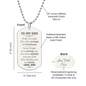 To My Son Engraved Dog Tag Necklace.