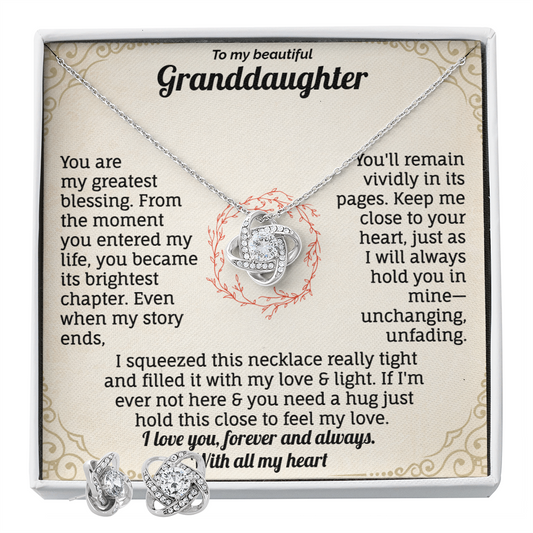 To My Granddaughter, I Love You With All My Heart Necklace.