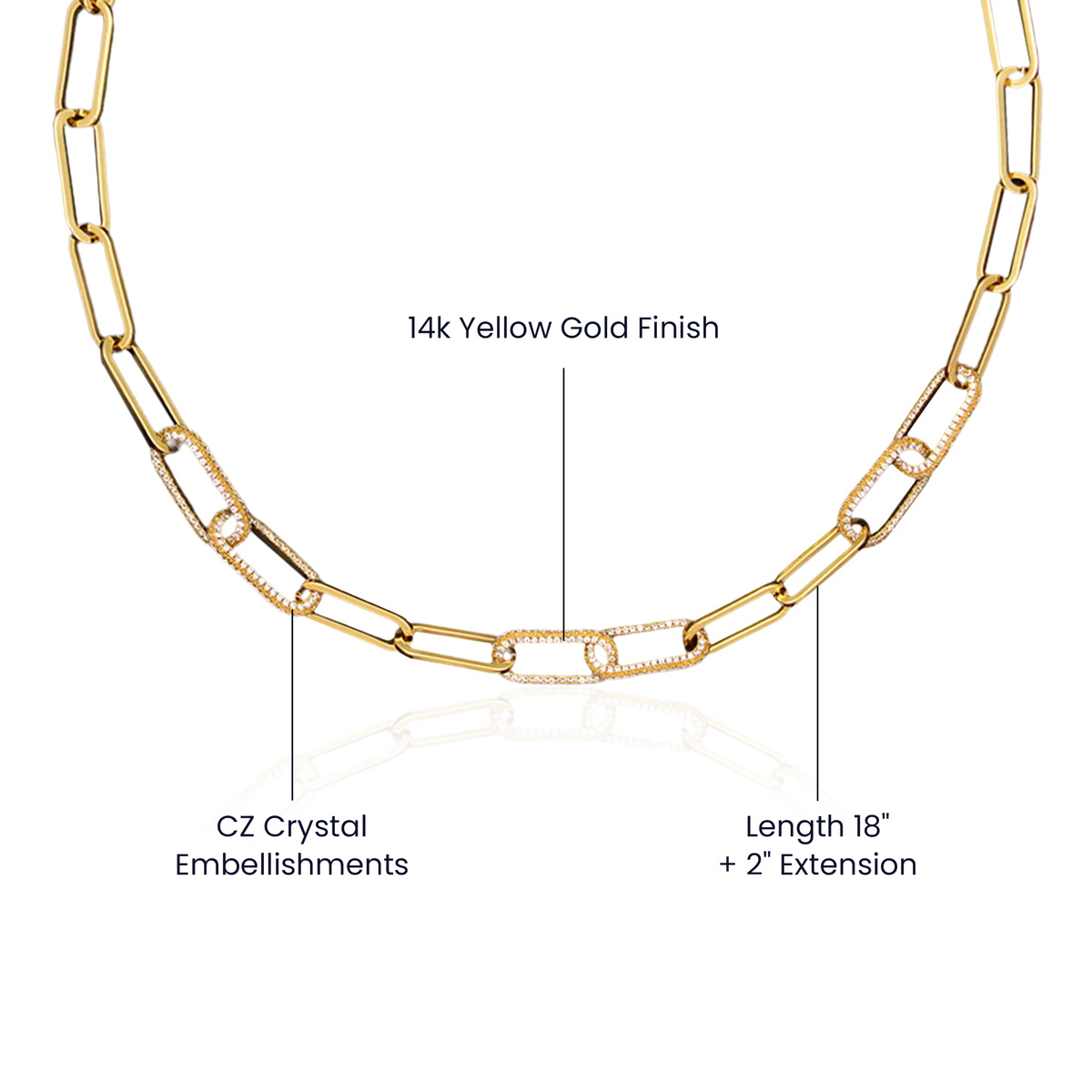 To My Bonus Daughter CZ Paperclip Chain Necklace.