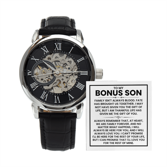 To My Bonus Son Men's Openwork Watch.