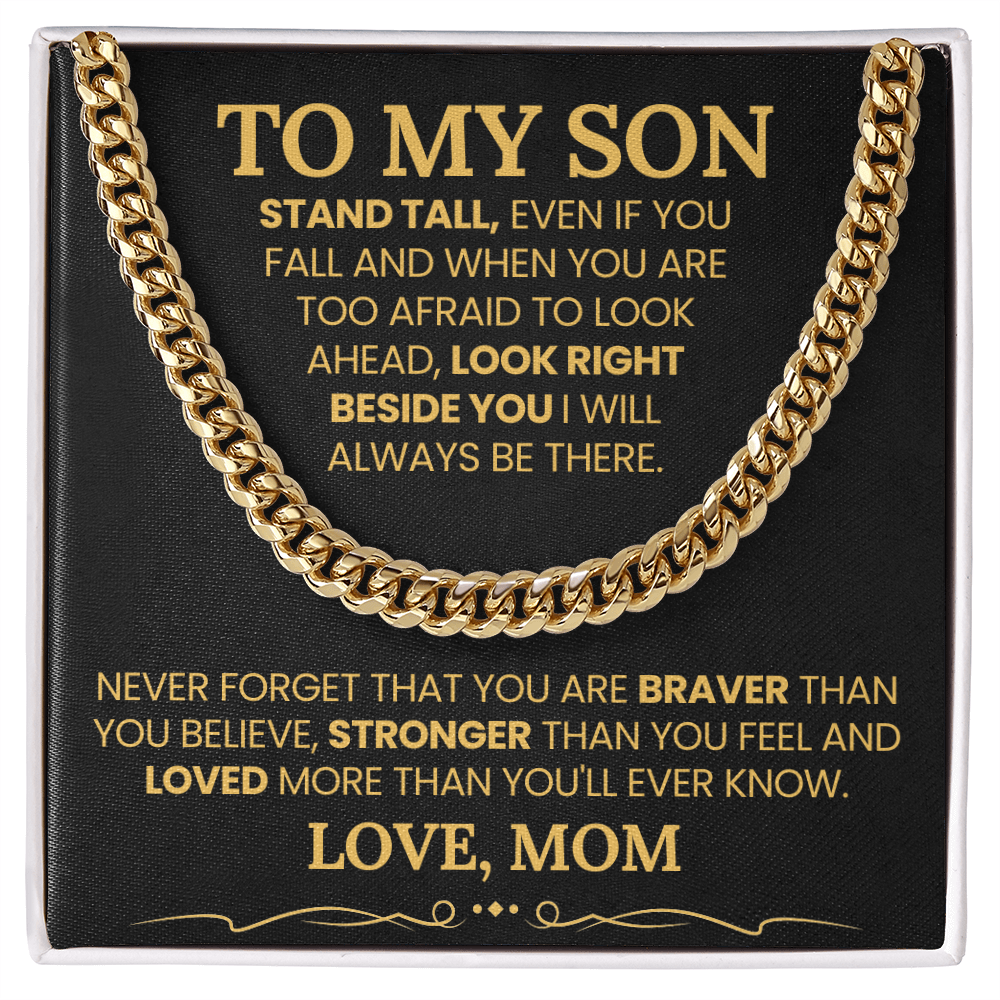TO MY SON CUBAN LINK CHAIN FROM MOM.
