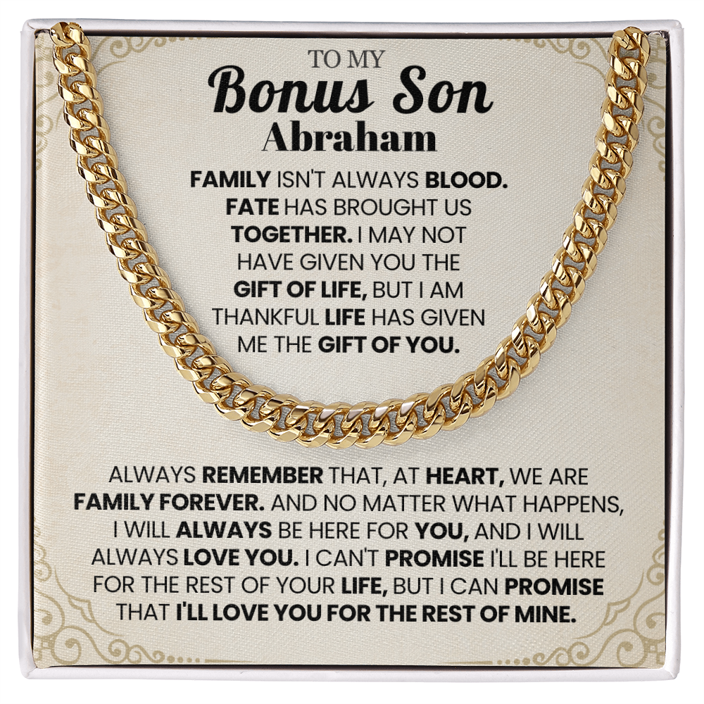 To My Bonus Son Personalized Name Chain.