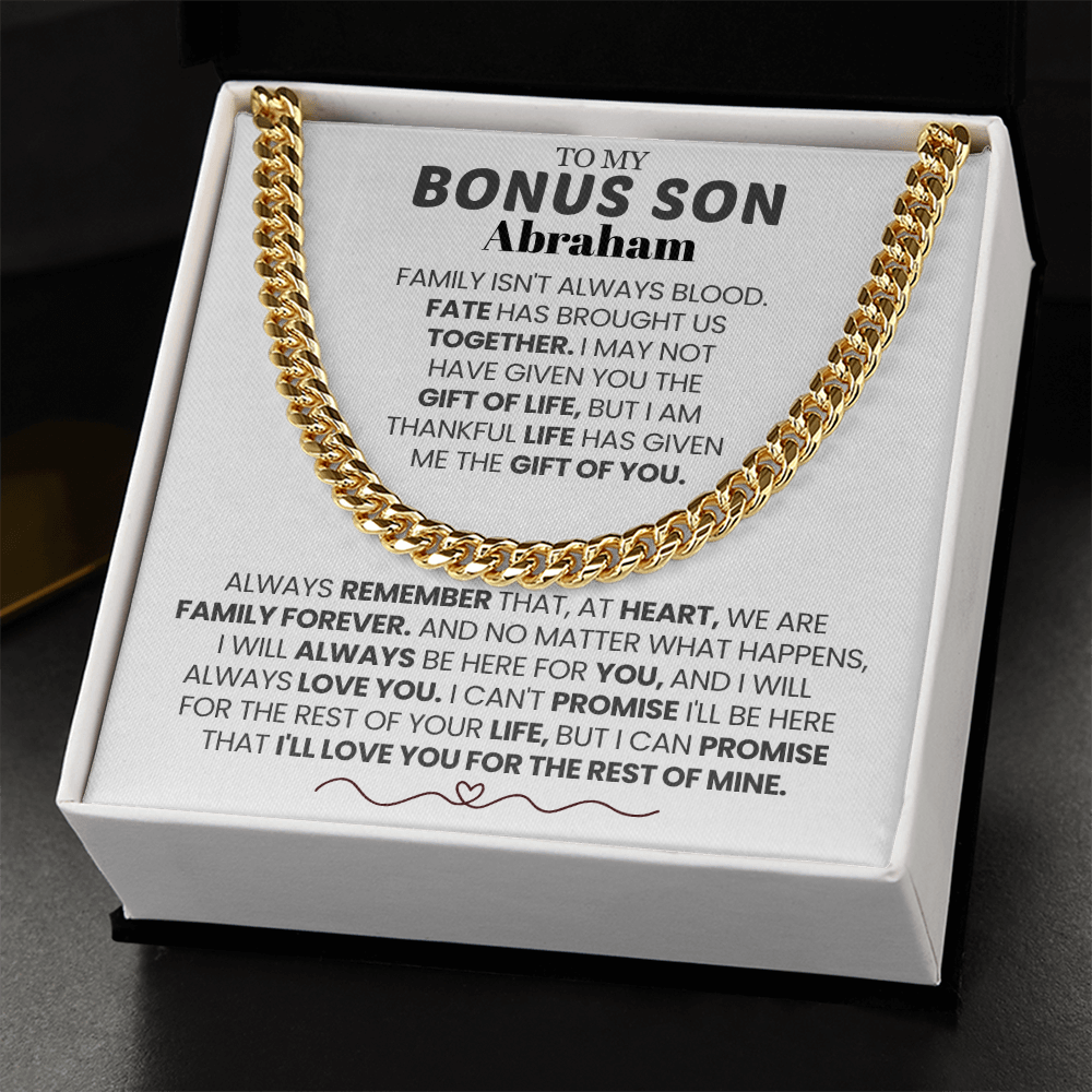 To My Bonus Son Personalized Name  Chain.