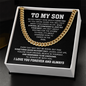 To My Son Cuban Chain Necklace.