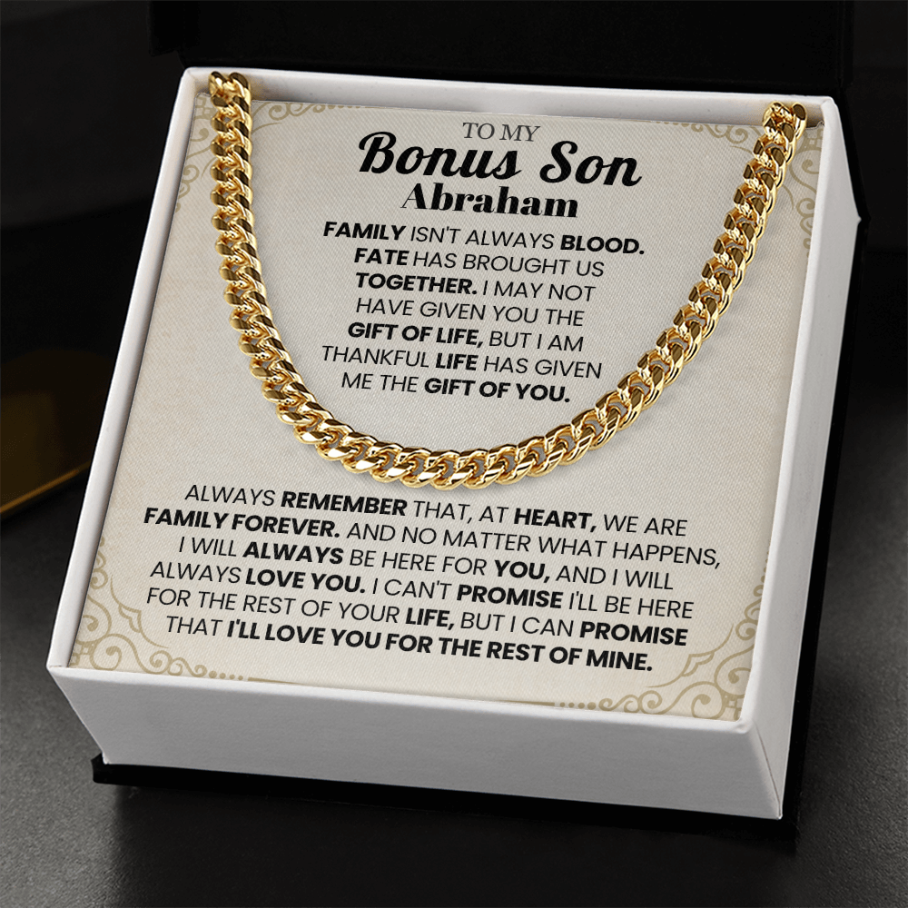 To My Bonus Son Personalized Name Chain.