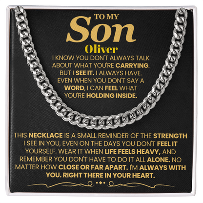 To My Son Personalized Necklace.