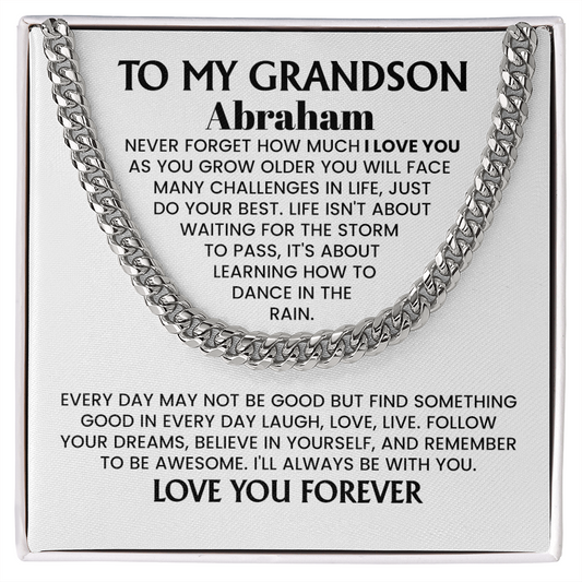 To My Grandson Personalized Cuban Chain Necklace.