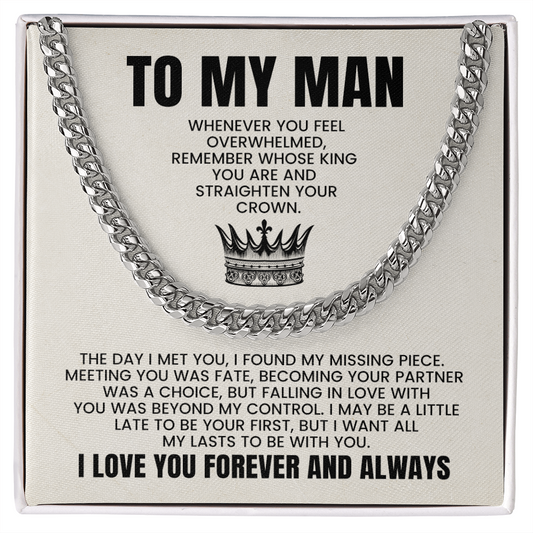 To My Man Luxury Cuban Link Chain.