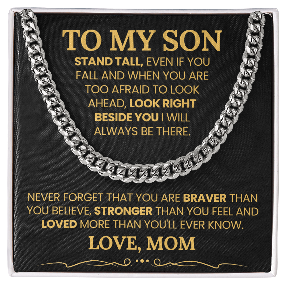 TO MY SON CUBAN LINK CHAIN FROM MOM.