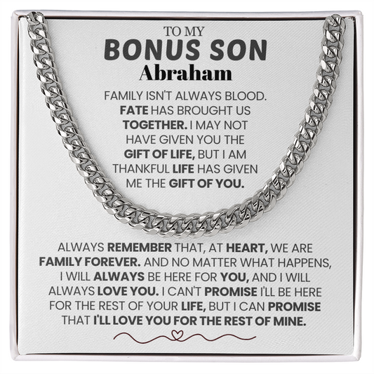 To My Bonus Son Personalized Name  Chain.