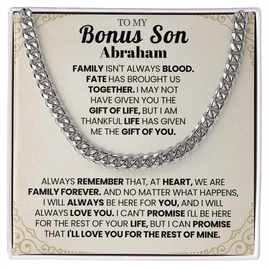 To My Bonus Son Personalized Name Chain.