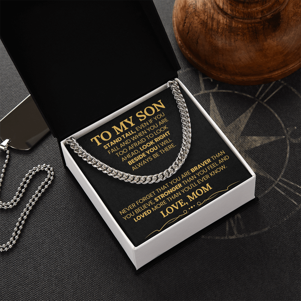 TO MY SON CUBAN LINK CHAIN FROM MOM.