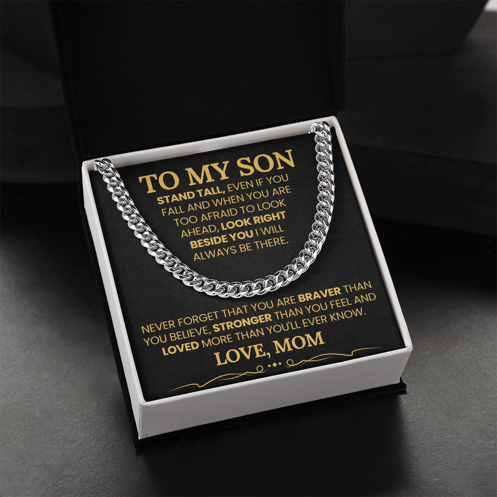 TO MY SON CUBAN LINK CHAIN FROM MOM.