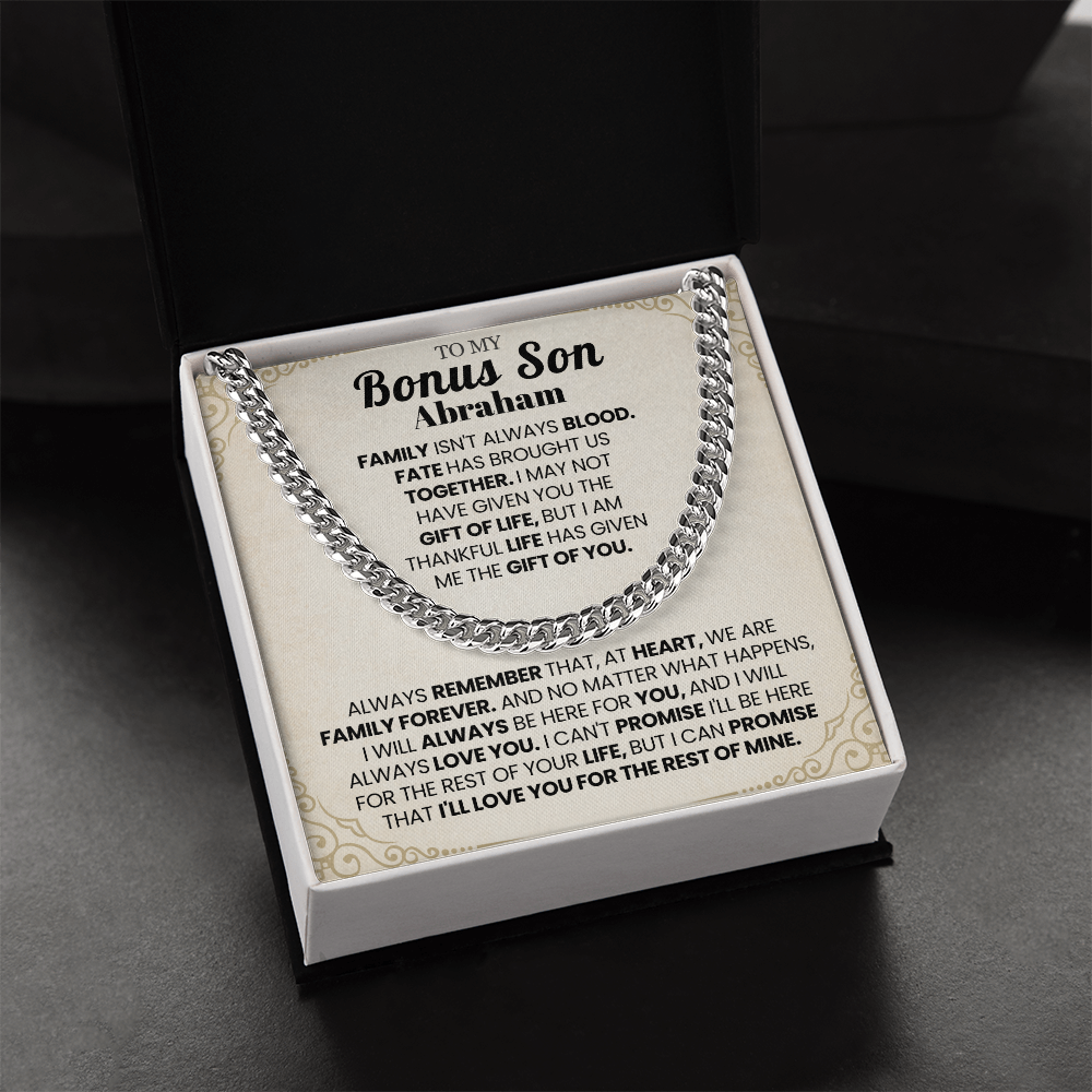 To My Bonus Son Personalized Name Chain.