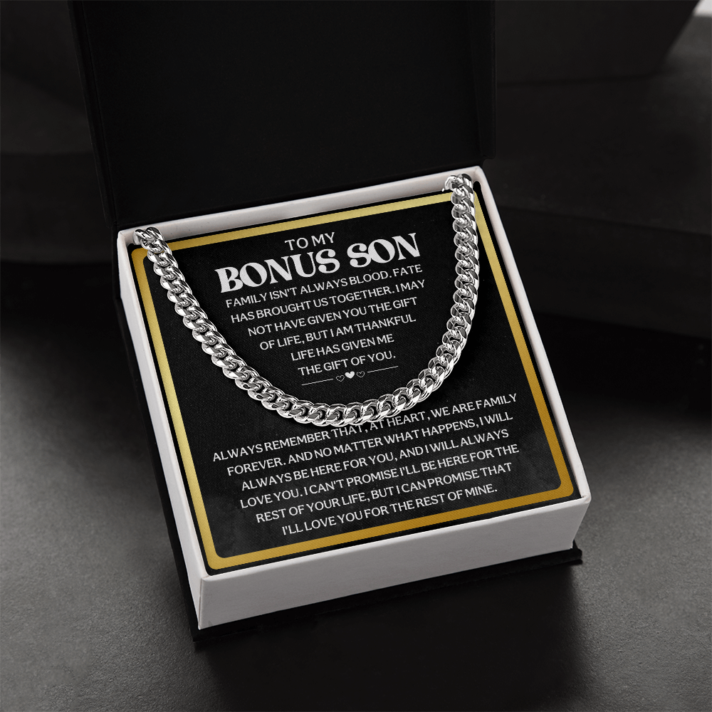 To My Bonus Son, "Always Remember That, At Heart, We Are Family Forever".