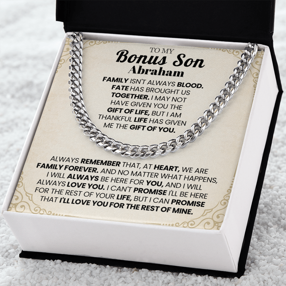 To My Bonus Son Personalized Name Chain.