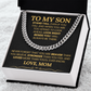 TO MY SON CUBAN LINK CHAIN FROM MOM.