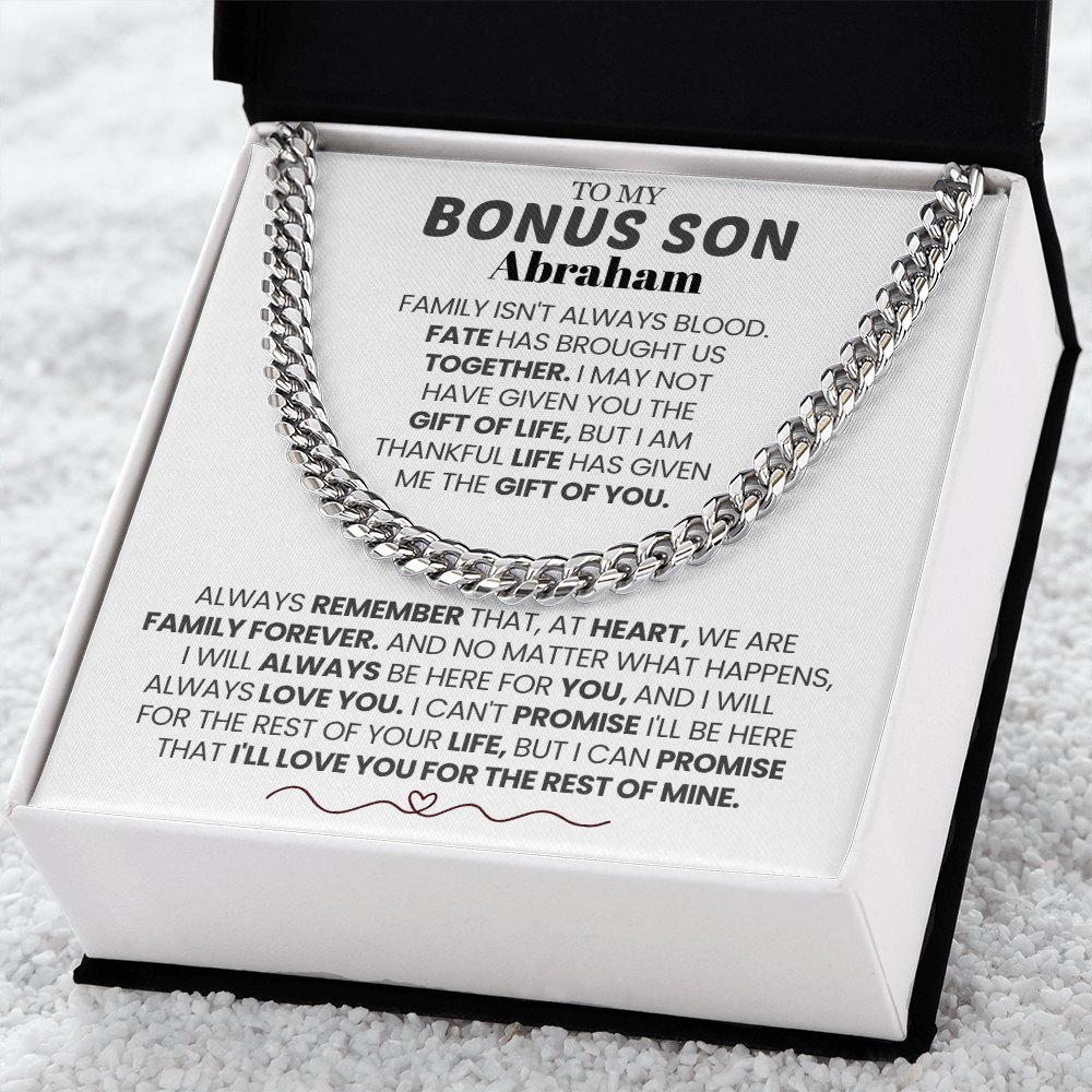 To My Bonus Son Personalized Name  Chain.